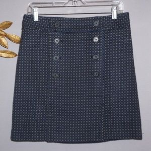 LOFT Double Buttoned Navy Skirt - Size 6
